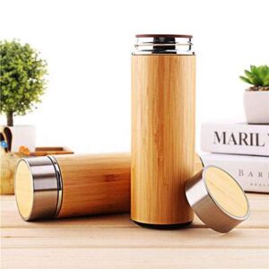 Bình giữ nhiệt vỏ tre, dung tích 450ml. Khắc logo thương hiệu